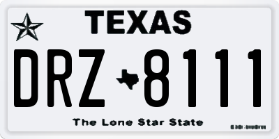 TX license plate DRZ8111