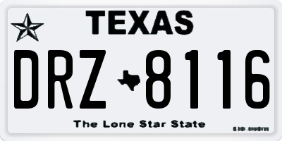 TX license plate DRZ8116