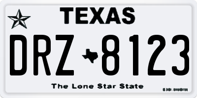 TX license plate DRZ8123