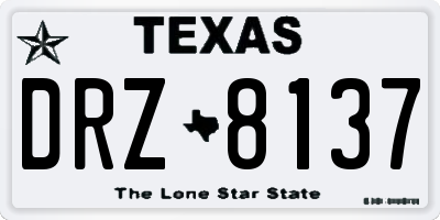 TX license plate DRZ8137