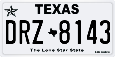 TX license plate DRZ8143