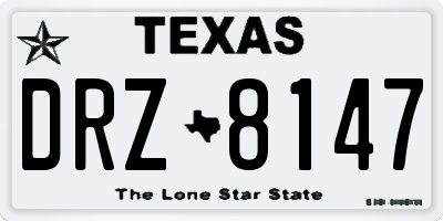 TX license plate DRZ8147