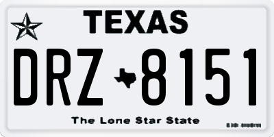 TX license plate DRZ8151