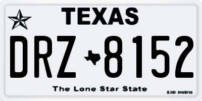 TX license plate DRZ8152