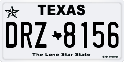 TX license plate DRZ8156