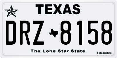 TX license plate DRZ8158