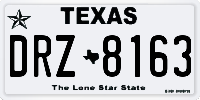 TX license plate DRZ8163