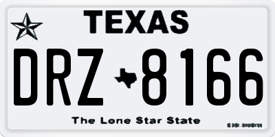 TX license plate DRZ8166