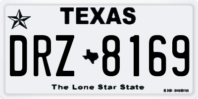TX license plate DRZ8169