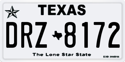 TX license plate DRZ8172