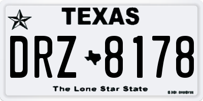 TX license plate DRZ8178