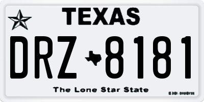 TX license plate DRZ8181