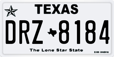 TX license plate DRZ8184