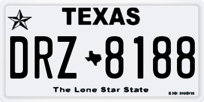 TX license plate DRZ8188