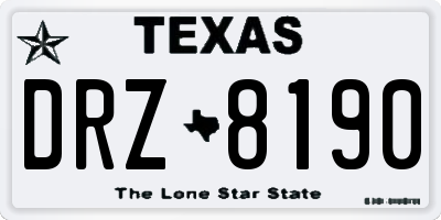 TX license plate DRZ8190