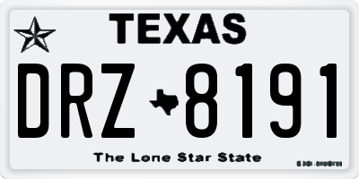 TX license plate DRZ8191
