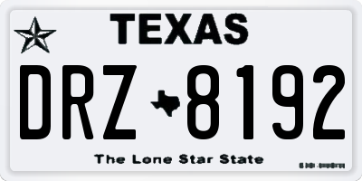TX license plate DRZ8192