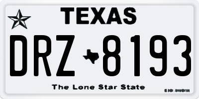 TX license plate DRZ8193