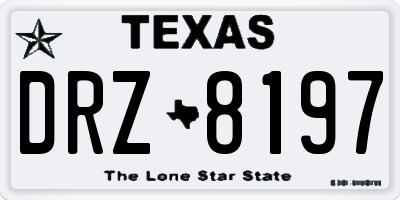 TX license plate DRZ8197