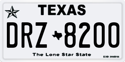 TX license plate DRZ8200