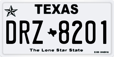 TX license plate DRZ8201