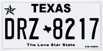 TX license plate DRZ8217
