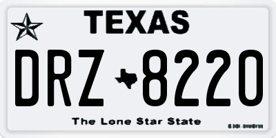 TX license plate DRZ8220
