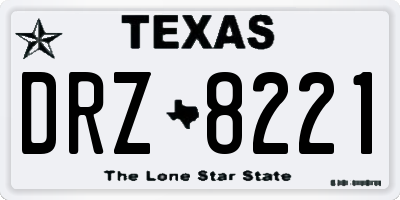 TX license plate DRZ8221