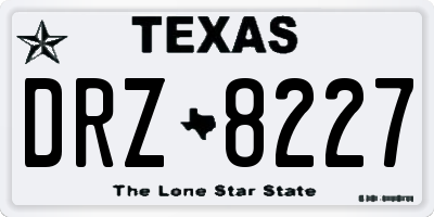 TX license plate DRZ8227
