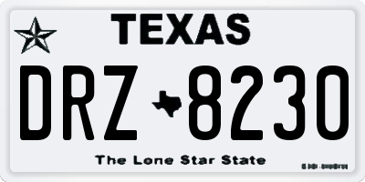 TX license plate DRZ8230