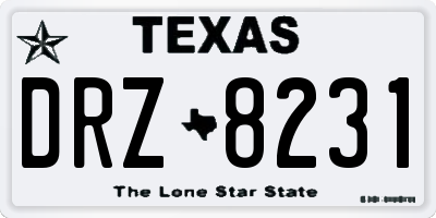 TX license plate DRZ8231