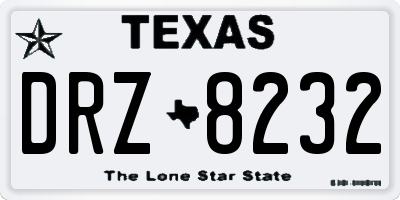 TX license plate DRZ8232