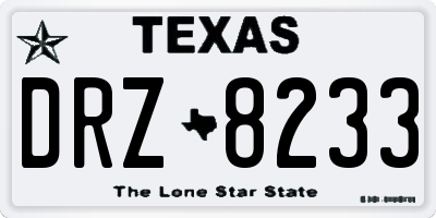 TX license plate DRZ8233
