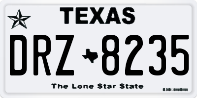 TX license plate DRZ8235