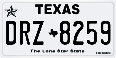 TX license plate DRZ8259