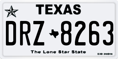TX license plate DRZ8263