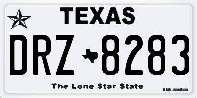 TX license plate DRZ8283