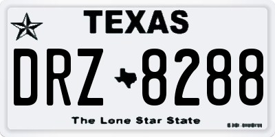 TX license plate DRZ8288