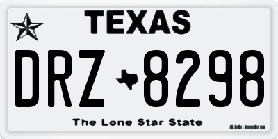 TX license plate DRZ8298