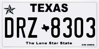 TX license plate DRZ8303