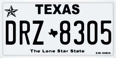 TX license plate DRZ8305