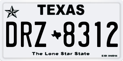 TX license plate DRZ8312