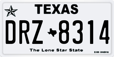 TX license plate DRZ8314