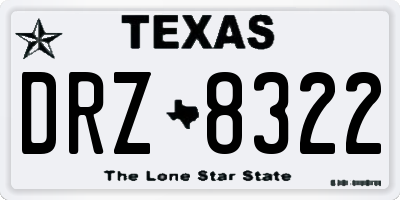 TX license plate DRZ8322