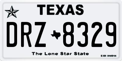 TX license plate DRZ8329