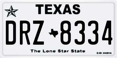 TX license plate DRZ8334