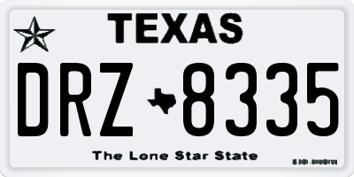 TX license plate DRZ8335