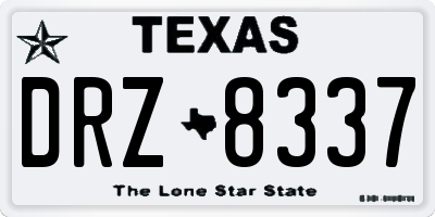 TX license plate DRZ8337