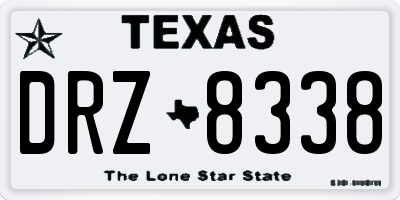 TX license plate DRZ8338