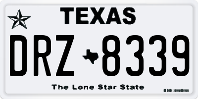 TX license plate DRZ8339